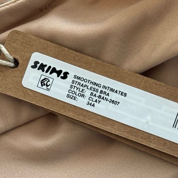Skims Smoothing Intimates Strapless Bra Clay Size 34A - Picture 7 of 7